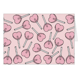 Pink Lollipops, Heart Lollipops, Lollipop Pattern Hälsningskort