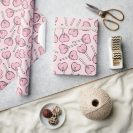 Pink Lollipops, Heart Lollipops, Lollipop Pattern Presentpapper