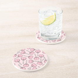 Pink Lollipops, Heart Lollipops, Lollipop Pattern Underlägg