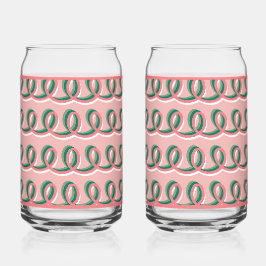 Pink Loops Soda Glass
