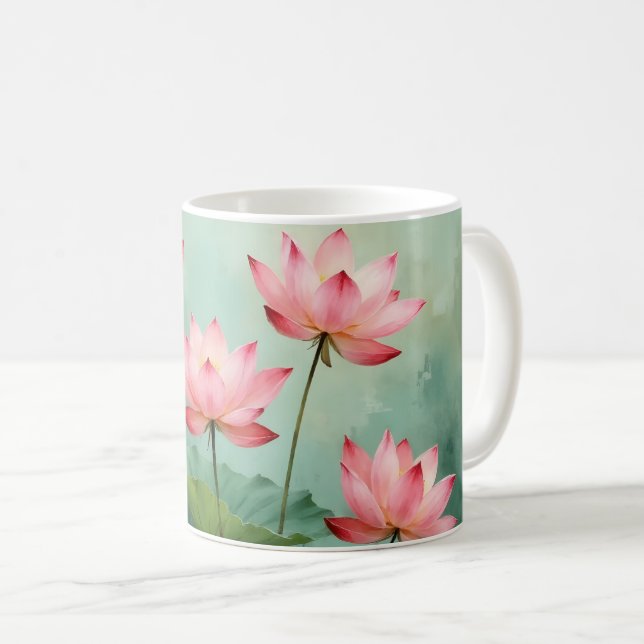 Pink Lotus Artwork  Kaffemugg (Framsida höger)