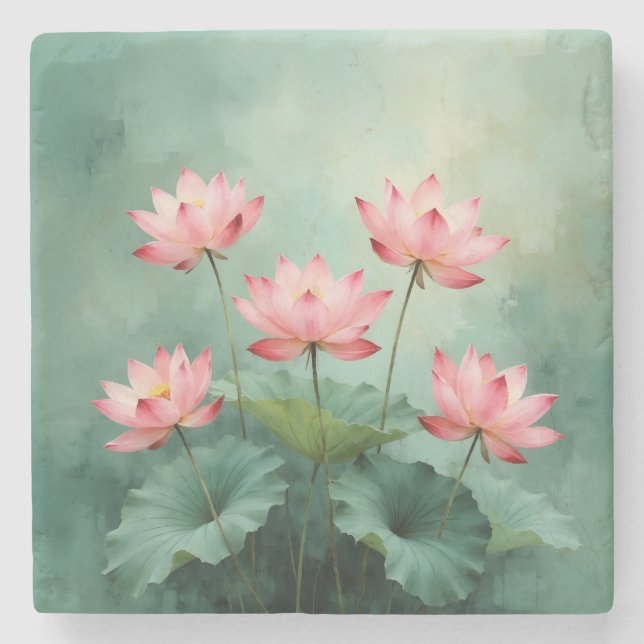 Pink Lotus Artwork  Stenunderlägg (Framsidan)
