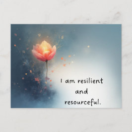 Pink Lotus Empowering Affirmation for Self-Growth Vykort
