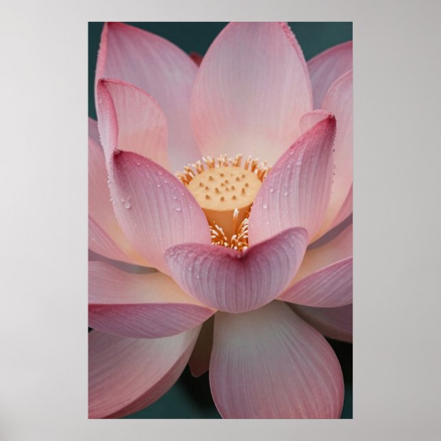 Pink Lotus Flower Botanical Zen Poster (Framsidan)