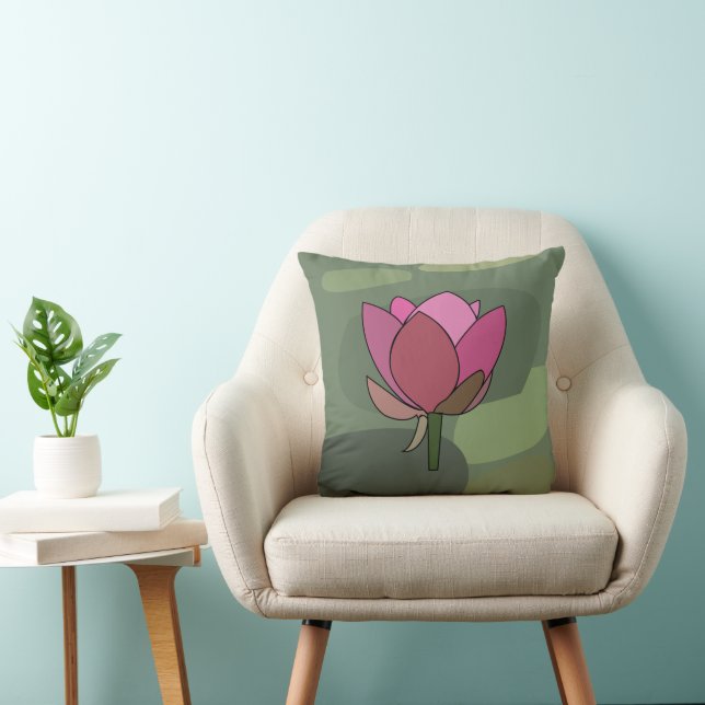 Pink Lotus Flower  Kudde (Stol)