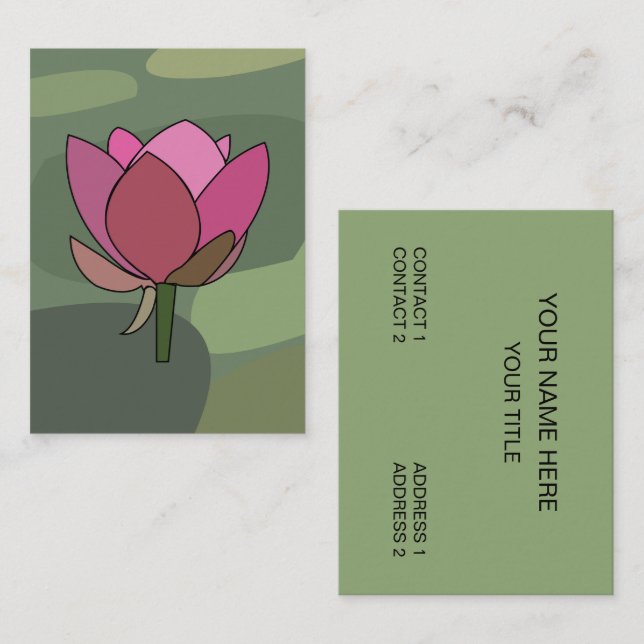 Pink Lotus Flower Salong Spa Visitkort (Fram/baksida)