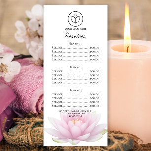 Pink Lotus Flower Spa Salong Service Meny