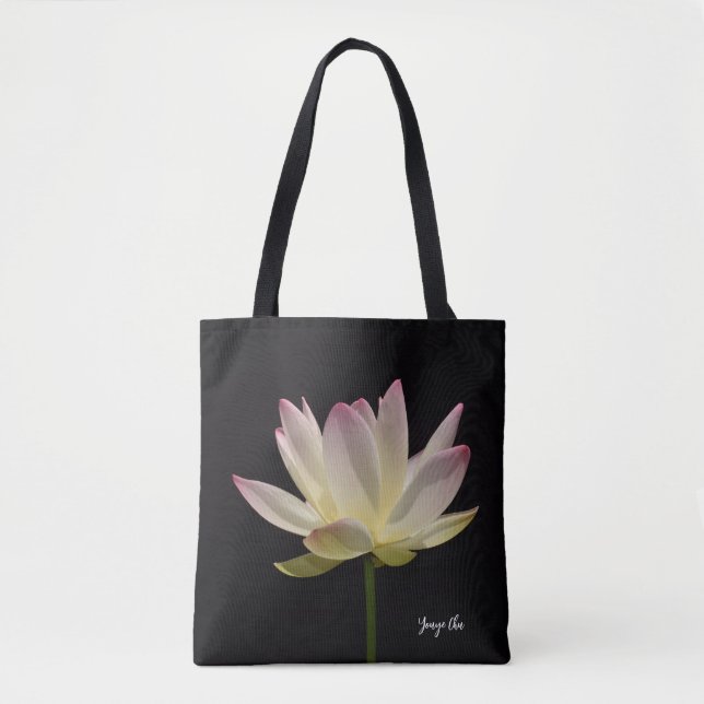 Pink Lotus Shoulder Tote Tygkasse (Framsida)