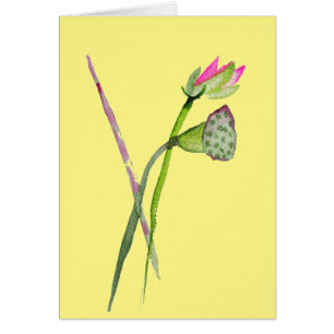 Pink Lotus Zen blomma Buddhistisk konst Hälsningskort