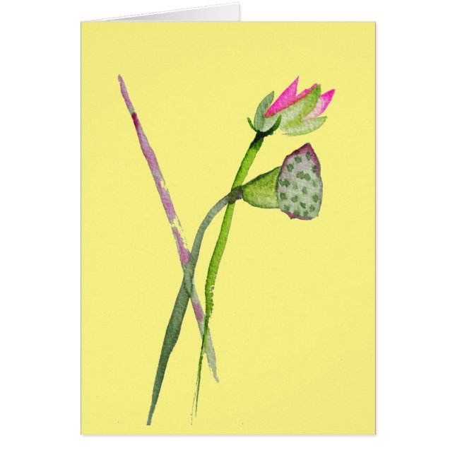 Pink Lotus Zen blomma Buddhistisk konst Hälsningskort (Framsidan)