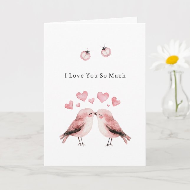 Pink Love Birds Ladybugs  Kort (Liten växt)