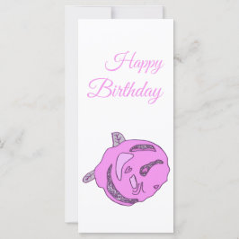 Pink Love Rose Happy Birthday Flat Card