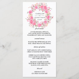 Pink Love | Rustika kransbröllop med rosor Menu Meny