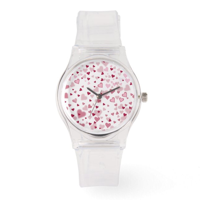  Pink Lovely Hearts Pattern  Armbandsur (Framsida)