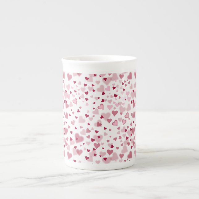  Pink Lovely Hearts Pattern  Benporslin Mugg (Framsidan)