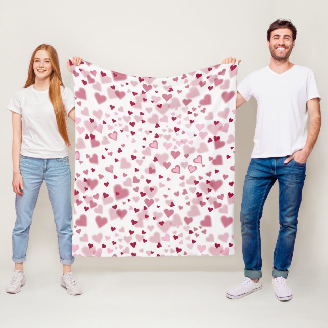  Pink Lovely Hearts Pattern  Fleecefilt (På plats)