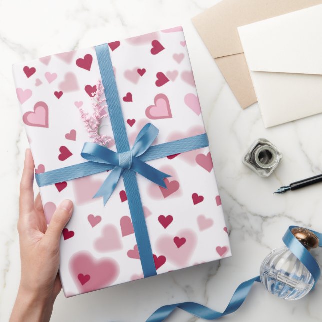  Pink Lovely Hearts Pattern  Presentpapper (Gifting)