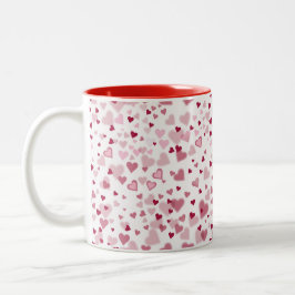  Pink Lovely Hearts Pattern  Två-Tonad Mugg