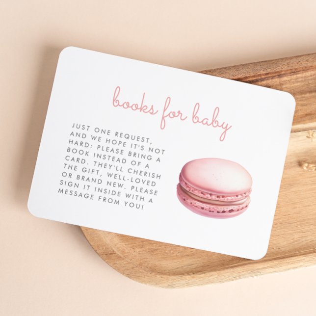 Pink Macaron Baby Shower Books Enclosure Card Tilläggskort (Skapare uppladdad)