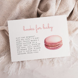 Pink Macaron Baby Shower Books Enclosure Card Tilläggskort
