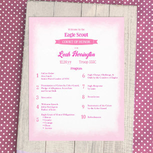 Pink & Magenta Eagle Hedersprogram Reklamblad