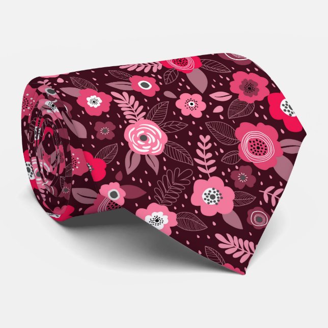 Pink magenta elegant ditsy floral pattern slips (Rullad)