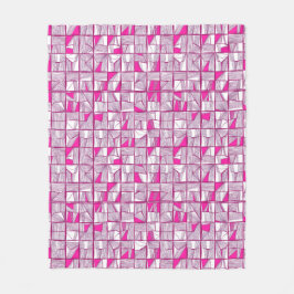 Pink & Magenta Geometric Block Pattern  Fleecefilt