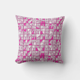 Pink & Magenta Geometric Block Pattern  Kudde
