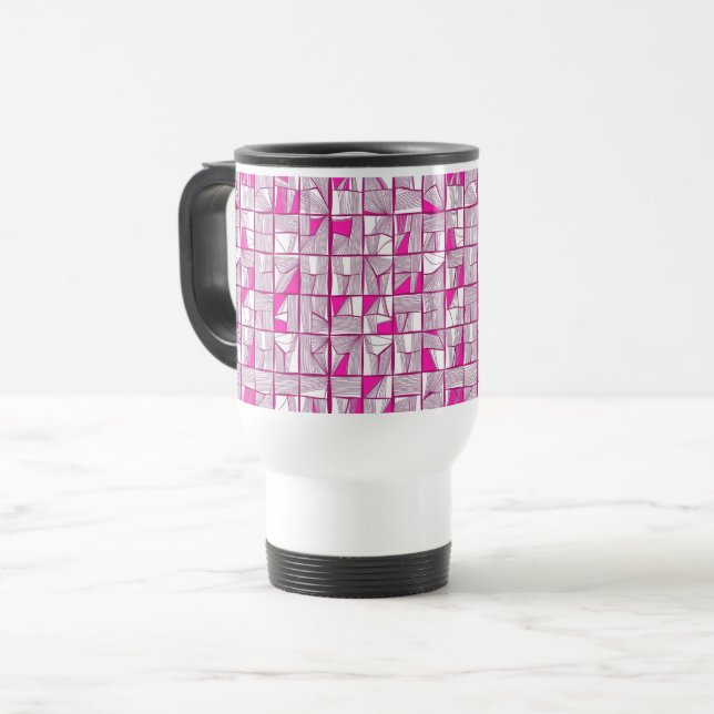 Pink & Magenta Geometric Block Pattern  Resemugg (Framsida vänster)