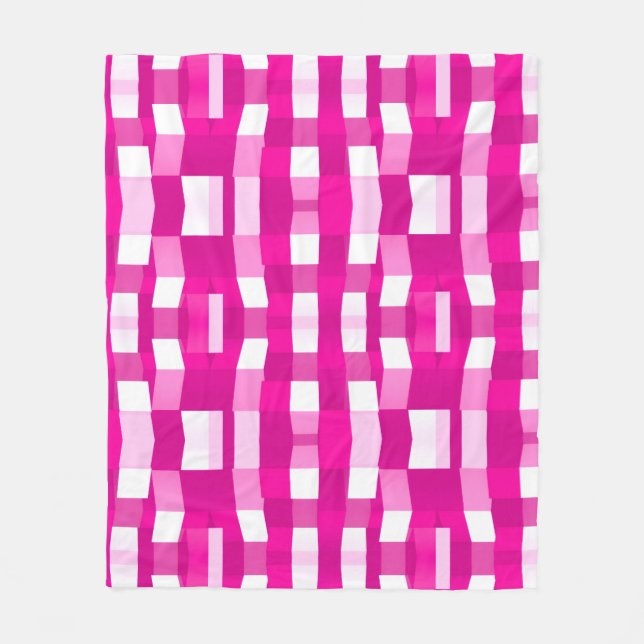 Pink Magenta Modern Geometric Block Art Fleecefilt (Framsidan)