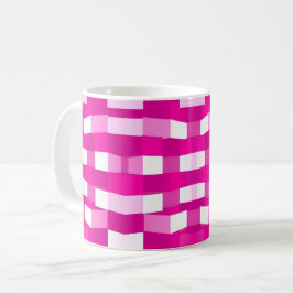 Pink Magenta Modern Geometric Block Art Kaffemugg