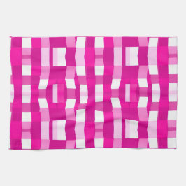 Pink Magenta Modern Geometric Block Art Kökshandduk