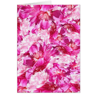 Pink & Magenta Peony Floral Pattern Blank Hälsningskort