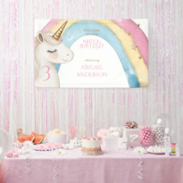 Pink Magical Day Unicorn Birthday Party Welcome
