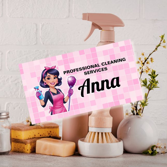 Pink Maid Janitorial Cleaning Service Namnbricka (Skapare uppladdad)