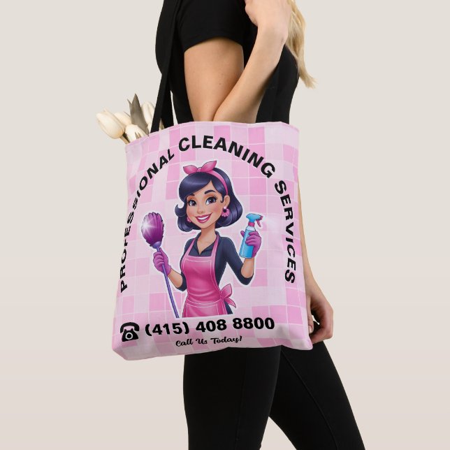 Pink Maid Janitorial Cleaning Service Tygkasse (Närbild)