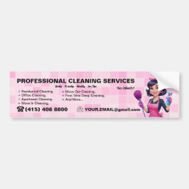 Pink Maid Janitorial Lady House Cleaning Service Bildekal