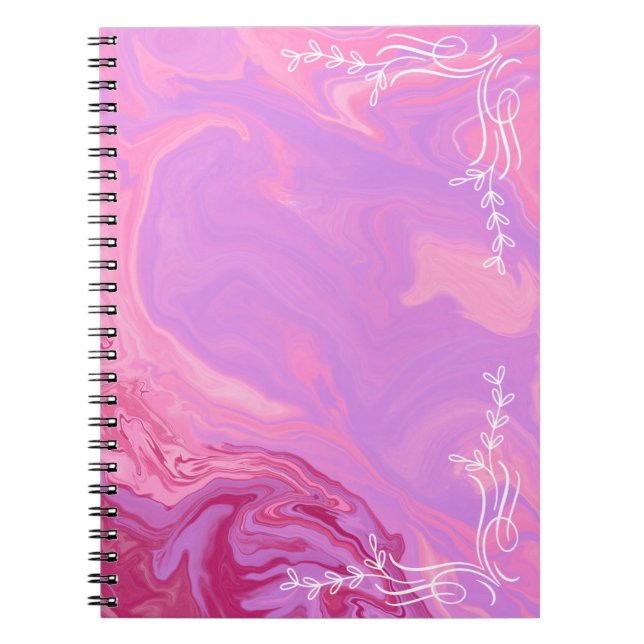 Pink Marble Aesthetic Notebook Anteckningsbok (Framsidan)