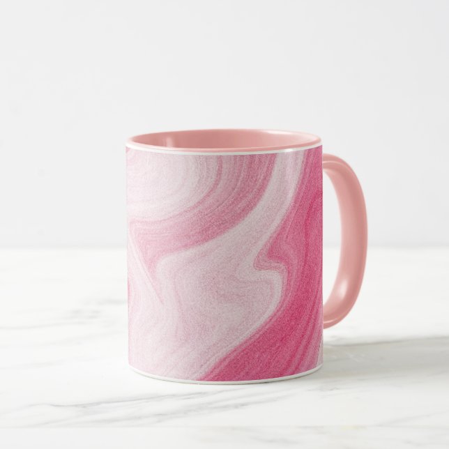 Pink Marble Swirl Pattern – Aesthetic Abstract  Mugg (Framsida höger)