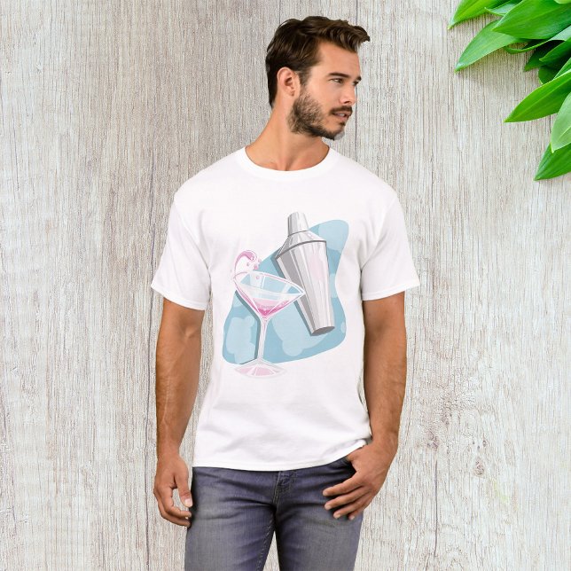 Pink Martini Cocktail och Silver Shaker T Shirt (Skapare uppladdad)