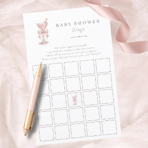 Pink Martini Tema Flick Baby Shower Bingo Spel