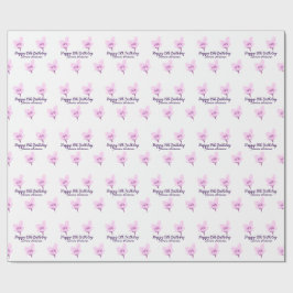 Pink mauve floral 15th birthday quinceanera name d presentpapper