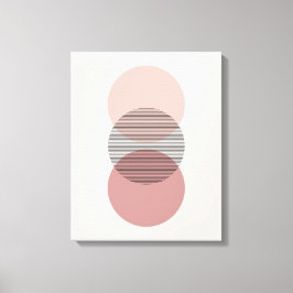 Pink & Mauve Minimalist Circle Wall Art Canvas