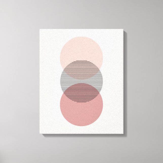 Pink & Mauve Minimalist Circle Wall Art Canvas (Framsida)