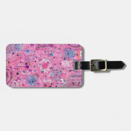Pink Maximalist Abstract Art  Bagagebricka