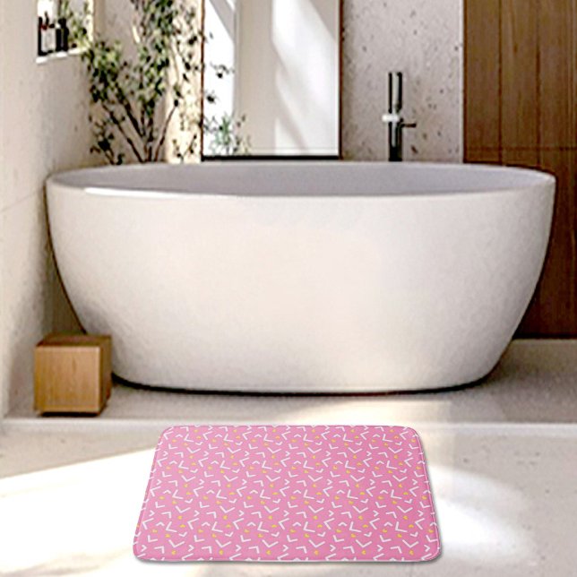 Pink Memphis Pattern Bath Mat Badrumsmatta (Skapare uppladdad)