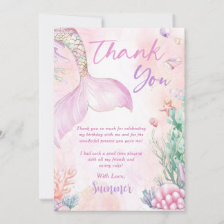 Pink Mermaid 1st Birthday Oneder The Sea Tack Kort