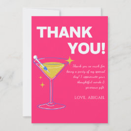 Pink Minimalist 30th Birthday Thank You Cards Tack Kort