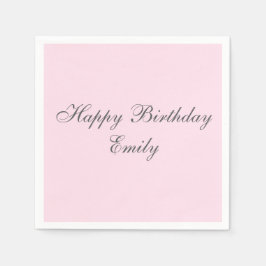 Pink Minimalist Birthday Party Napkins Pappersservett