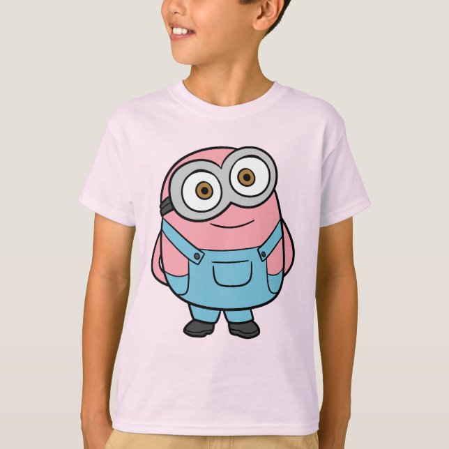 Pink Minion Cartoon Fanart T Shirt (Framsida)
